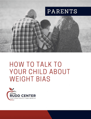 Cover of "How to Talk to Your Child about Weight Bias" guide