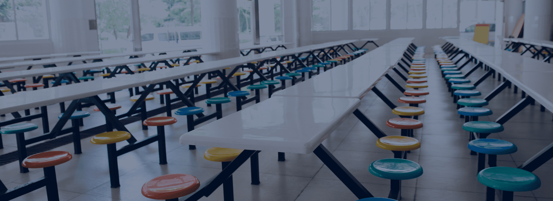 Empty school cafeteria